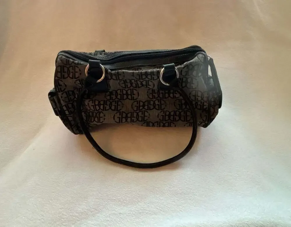 Giani Bernini Signature Logo Print Canvas and Leather Satchel Handbag